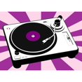 thumbnail image 2 of CafePress - Purple Record Player -  Round Wood Ornament 4", 2 of 2