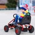 thumbnail image 4 of Go kart de Pedales Costway para Niños con 4 Ruedas Antideslizantes Asiento Envolvente y Freno de Mano Rojo 92 x 50 x 53 cm, 4 of 10