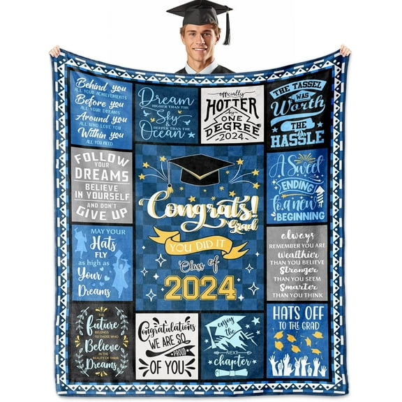 2024 Graduation Gifts, Graduation Gifts for Him, Graduation Gifts, College Graduation Gifts for Him Blanket 50"X60", Gifts for Graduation, High School PHD Bachelors Masters Degree Graduation Gifts