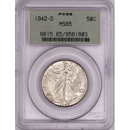 Walking Liberty Half Dollar 1942-D PCGS MS65 OGH