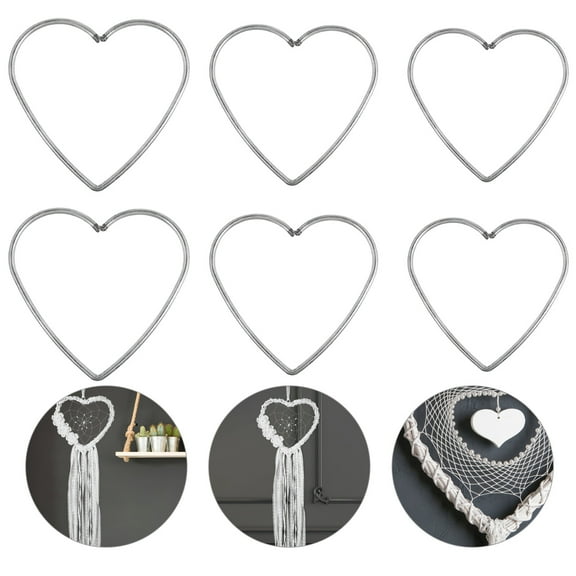 SEWCHICS Silver Heart Shape Metal Rings for DIY Dreamcatcher Accessories 9PCS
