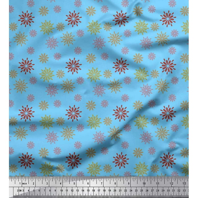 Soimoi Rayon Fabric Artistic Floral Print Fabric by Yard 42 Inch Wide