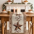 thumbnail image 2 of Table Runner 108 Inches Long for Kitchen Dining, Farmhouse Texas Star Brown Dresser Scarf Farmhouse, Dining Table Decorations for Wedding/Parties, Berry Vintage Wooden 13 x 108 In, 2 of 8