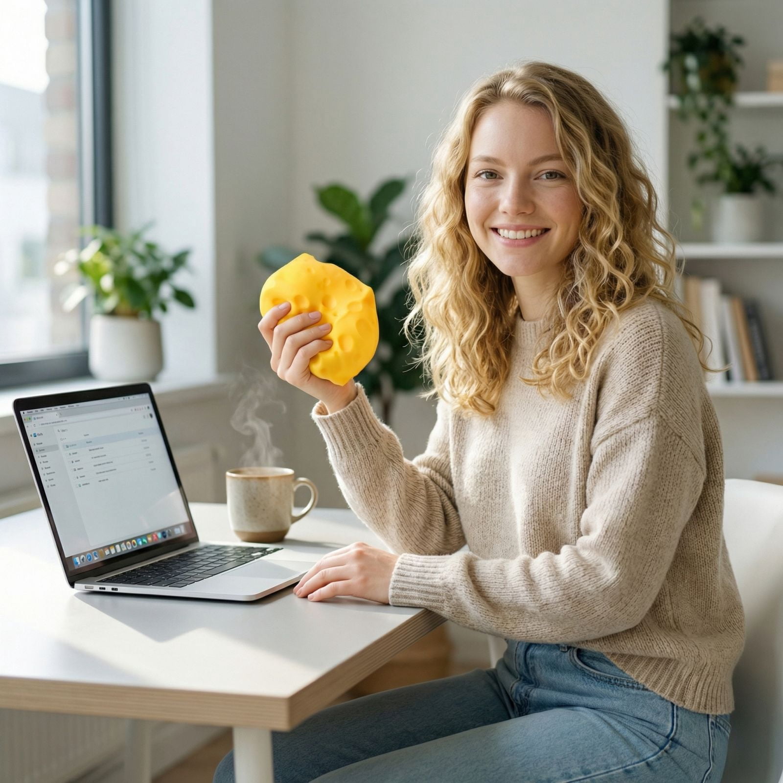Large Cheese Squishy Stress Relief Squeeze Soft Slow Rising Realistic Cheese Block Desk Fidget