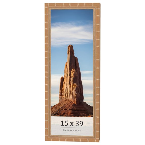 15x39 Frame Gold Real Wood Picture Frame Width 1.5 inches | Interior Frame Depth 0.5 inches |