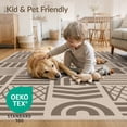thumbnail image 4 of ODIKA 2'x3' Beige Taupe Geometric Pattern Design Washable Throw Rug Modern Abstract Blocks with Motifs for Hallway, Study Room, Non-Slip Low Profile, Flatwoven, 4 of 7