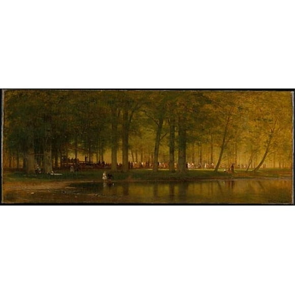 Public Domain Images MET13312 Affiche de la Réunion du Camp par Worthington Whittredge, 1820 1910, 18 x 24