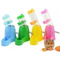 thumbnail image 2 of HEVIRGO 80/125ml 3 in 1 Pet Hamster Squirrel Water Bottle Bowl Base Hut Food Feeder Nest Blue Plastic, 2 of 8