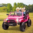 thumbnail image 2 of Pink 12V Battery Kids Ride On Car Truck Electric Toys 3 Speeds Gift w/Music,LED,Cover,Remote Control, 2 of 18