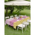 thumbnail image 5 of Outdoor Tablecloth with Umbrella Hole, Colorful Stripe Waterproof Outdoor Table Cover, Modern Pink Purple Yellow Vertical Striped Patio Tablecloths for Party Picnic Camping, Rectangle 52"x70", 5 of 9