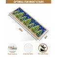 thumbnail image 5 of Christmas Snowflakes Stair Treads for Wooden Steps Indoor Runner Rug Carpet, Xmas Winter Green Pine Trees Blue 15 Pieces Peel and Stick Staircase Step Treads Covers Washable Throw Door Mats, 30"x8", 5 of 7