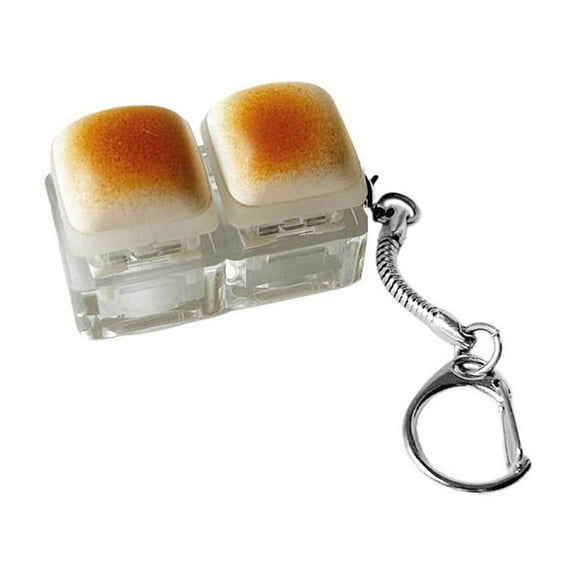 Cute Bread Keycap Stress Relief Clicker Keychain Mini Mechanical Keyboard Button Keyring Keyring Fingertip Pendant Decompress Keyboard Toy Clicker Button Fidget Toy Popping Fidget Button Fidge