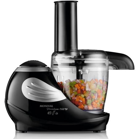 Mondial MP-10 1.5-Cup Food Chopper Processor with Feeder Chute, Black