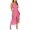 A-Hot Pink, variant on Women's Strapless Maxi Bodycon Dresses Solid Color Stretch Sleeveless One Shoulder High Cut Pleat Dress B-Black
