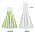 thumbnail image 3 of Dailycode Kitchen Wash Cloths with Hanging Loops Absorbent Absorbent Quick Drying Hand Towels, 2 Pack, Apple Green and White Stripes, 3 of 7
