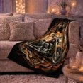 thumbnail image 6 of Cruiser Motorcycle Art, Dramatic decorative motif Scene, Warm Flannel Blanket for Living Room and Bedroom with Detailed Artwork, Art Lovers Housewarming Gift, decorative motif Home Decor, 6 of 9