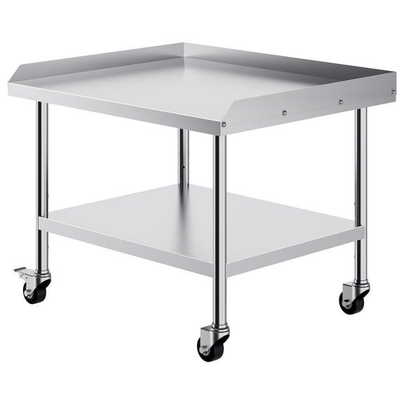 Stainless Steel Work Table 30x36x30in, 4-Wheel Prep Table with Backsplash - Heavy Duty Metal Worktable for Kitchen, Restaurant, Hotel