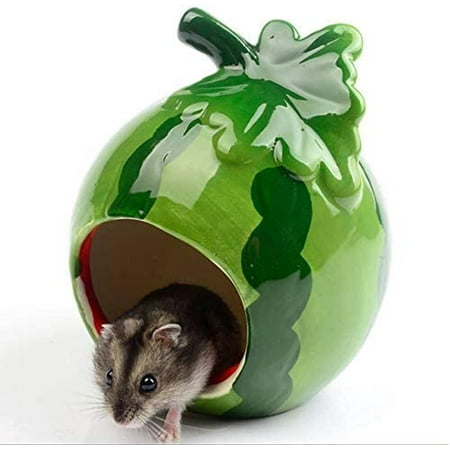 View of Hamster Hideout Ceramic Cute Strawberry Shaped Hamster House Chinchilla ...
