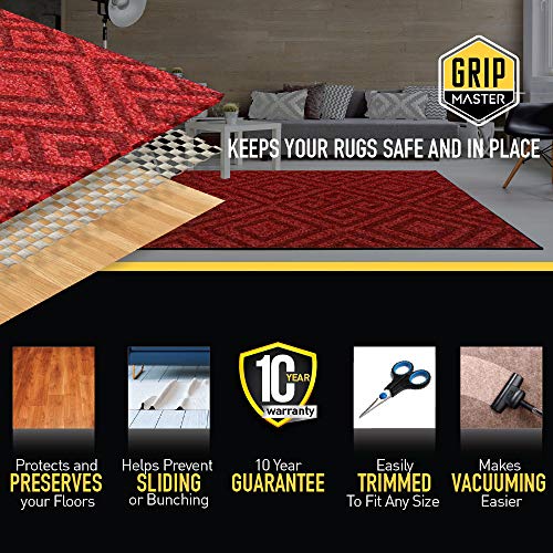 Premium Protection Pads 2 Feet x 8 Feet Rectangular for Hard Surface Floors Maximum Gripper and Cushion for Under Rugs Many Sizes Grip Master 2X Extra Thick Area Rug Cushioned Gripper Pad