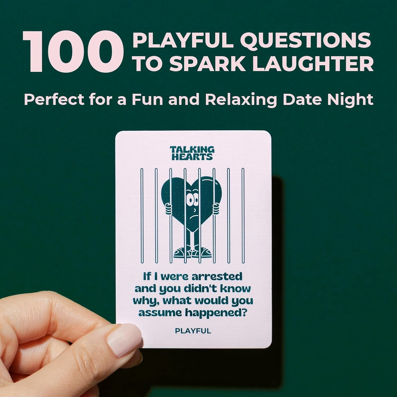 Talking Hearts Conversation Cards - Couple Card Game for Date Nights & Travel Adventures | Great Gift for Couples - 200 Questions & 2 Wild Cards