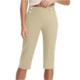 thumbnail image 2 of JJHGVB Capri Pants for Women Petite Capris for Women Petite Length Hiking Pants Pants For Women High Waisted Crop Work Pants Summer Casual Slacks Yoga Dress Pant Yoga Pants Summer Pants Beige L, 2 of 7
