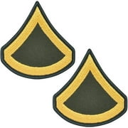 Army Private First Class PFC E-3 Rank Sew on Green Rank Chevron - Male