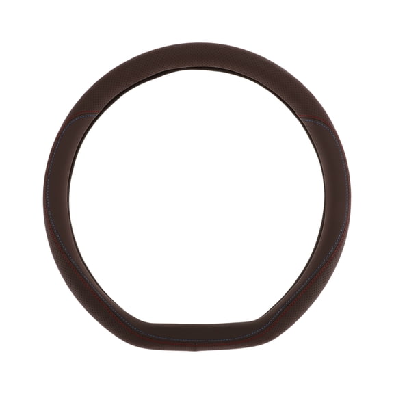 Unique Bargains PU Steering Wheel Cover Rubber Car Steering Wheel Protector 14.96" Deep Brown 1 Pc