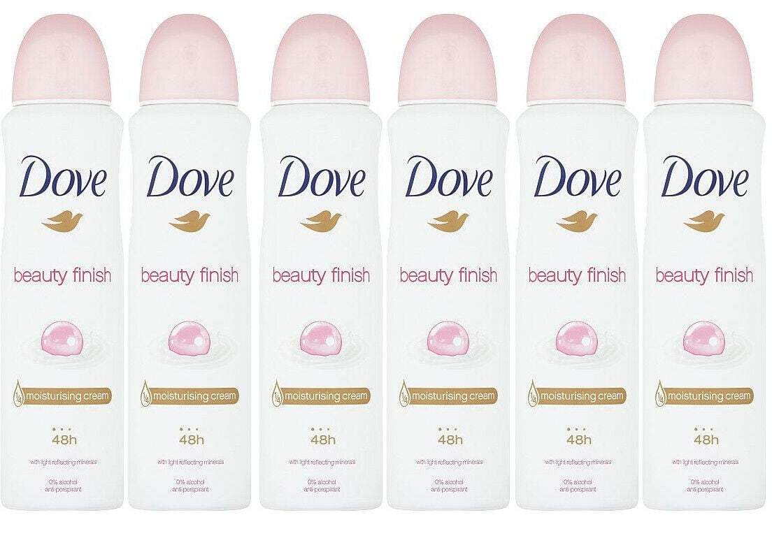 6 Pack Dove Beauty Finish Antiperspirant Deodorant Spray, 150ml each