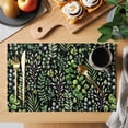 thumbnail image 2 of Green Leaves Placemats Set of 12 Elegant Pastoral Summer Botanical Watercolor Place Mats Indoor Wipeable Table Mats Washable Dining Table Placemats for Kitchen Holiday Party Home Decor 13x19 Inch, 2 of 9