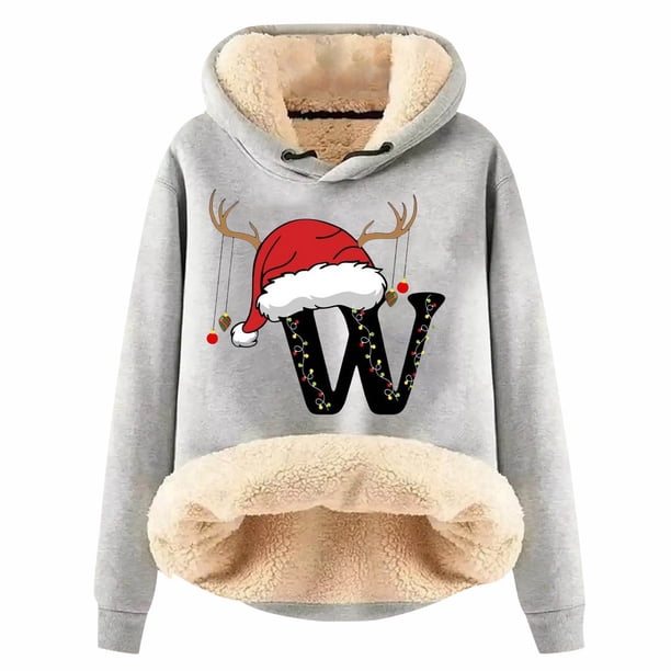 WILLBEST Sudadera Navideña para Mujer, con Estampado de Letras Navideñas, de Lana Gruesa, Cálida para El Invierno XX-Grande
