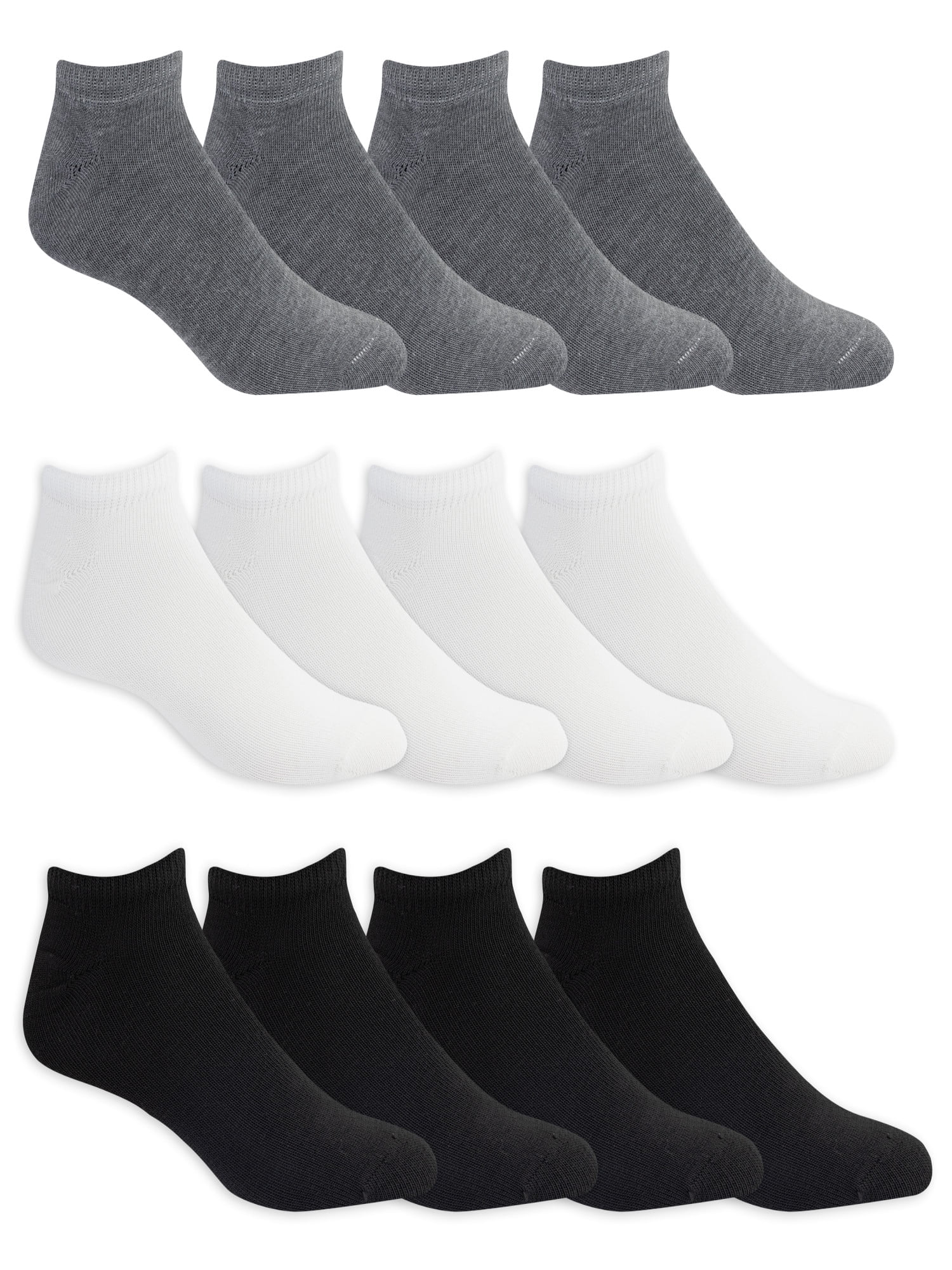 Athletic Works Men's Lightweight No Show Socks, 12-Pack, Moisture-Wicking, Lightweight Fabric, Fits Shoe Sizes 12-15