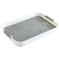 thumbnail image 3 of Pet Litter Box with Grate, Double Layer Animal Toilet Tray (14.4×9.6×2"), Large Anti-Flip Training Pan with Removable Mesh for Rabbits, Guinea Pigs, Chinchillas, Hamsters, Gerbils (White), 3 of 5