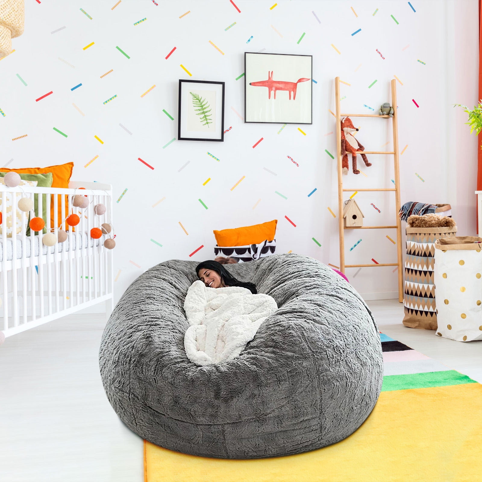 Sunshinehomely Bean Bag Chair Cover for Adults Kids, No Filler, Cover Only, Machine Washable