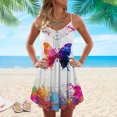 thumbnail image 2 of Elegantes vestidos de mujer Verano Impresión Casual Con cuello en V Sin mangas Mini vestido de vacaciones OAVQHLG3B Store lin121212, 2 of 5