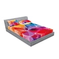 thumbnail image 2 of Floral Fitted Sheet & Pillow Sham Set, Vibrant Colors Abstract Creative Watercolor Style Flower Pattern Design, Decorative Printed 6 Piece Bedding Decor Set, Calking, Multicolor, by Ambesonne, 2 of 3