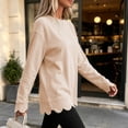 thumbnail image 3 of Cilsoka Womens Oversized Crewneck Sweatshirts Scalloped Casual Pullover Tops Lightweight Daily 2026 Trendy Fall Outfits, 3 of 6