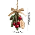 thumbnail image 3 of Vintage Red Christmas Jingle Bells for Door Bell Knob with Hanging Rope,Metal Bells,Pine Cone,Jute Bows and Berries,Home Décor,Holiday Tree/Door/Wall/Wreath Hanging Ornament 10.4in, 3 of 6