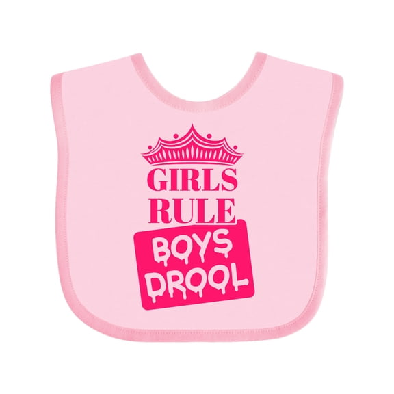 Inktastic Girls Rule, Boys Drool Girls Baby Bib