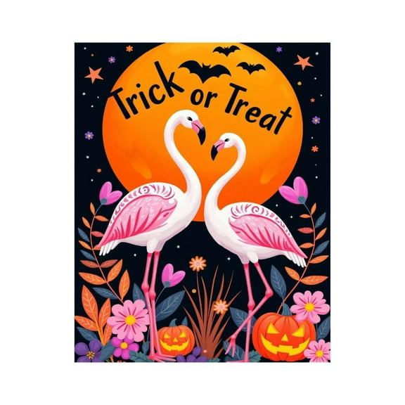 Paint By Numbers Kit for Adults Beginner - DIY Flamingos Halloween Pumpkins Bats Moon Canvas Painting Kits for Adults, Frameless Paint By Number for Adults for Home Wall Decor 16x20 Inch