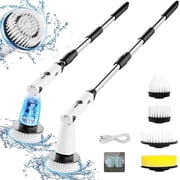 Kibhous Electric Spin Scrubber with 3 Replaceable Brush Heads Adjustable Extension Arm
