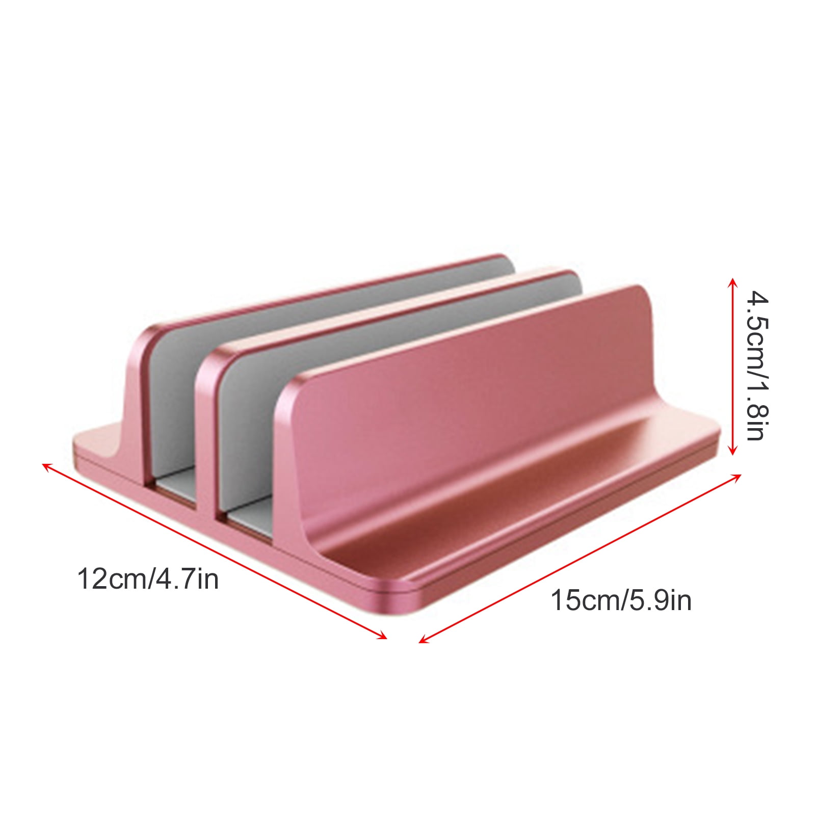 Vertical Laptop Stand 2 Slot Desktop Stand Holder With Adjustable Dock Aluminum Alloy Laptop Stand For Desk Compatible With 17in Laptops