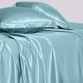 thumbnail image 2 of Cloud Fino Silk Satin Sheet Set- 6 Piece Sheet Set- Super Queen Size Sheet Set- Rich Quality 20" Deep Pocket Sheets- Luxury Hotel Bed Sheets- Sky Blue, 2 of 5