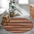thumbnail image 3 of Western Barn Door Round Area Rug 4Ft Washable Circle Rugs for Bedroom Dining Room, Country Farmhouses Wooden Grain Brown Non-Slip Carpet Floor Mats Indoor Outdoor Carpet Runner Aesthetic Home Decor, 3 of 8