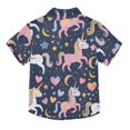 thumbnail image 2 of Dailycode Small Short Sleeve Button Down Shirts Unicorn and Colorful Heart Casual Shirt 3-10 Years, 2 of 9