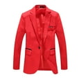 thumbnail image 2 of Vedolay Coat for Men Casual Blazer Solid Double Blazer Open Front Suit Jacket,Red L, 2 of 4