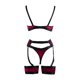 thumbnail image 4 of Gibobby Conjunto de lencería de encaje Conjunto de lencería sexy de encaje suave para mujer, ropa interior transparente con aros de encaje floral(Rojo, CH), 4 of 5