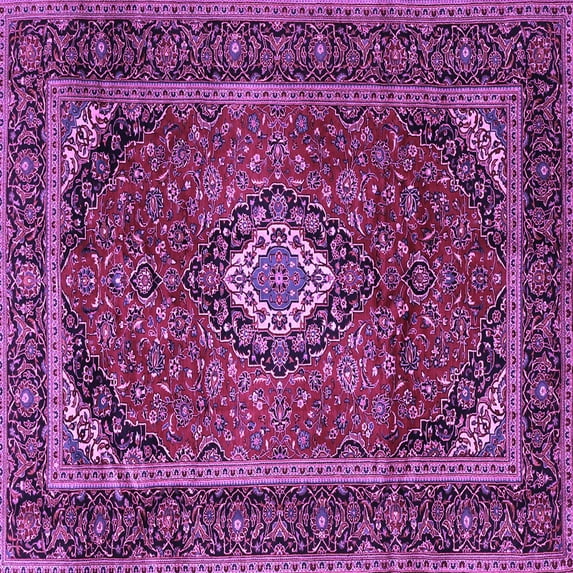 Ahgly Company Indoor Square Persian Purple Traditional Area Rugs, 8' Square