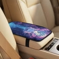 thumbnail image 4 of Xixirimido Breathable Car Seat Cover Set of 5 PU Leather Front Seats with Seat Belt & Console Covers Universal Fit Automotive Accessories, White Wolf Moon Galaxy, 4 of 8