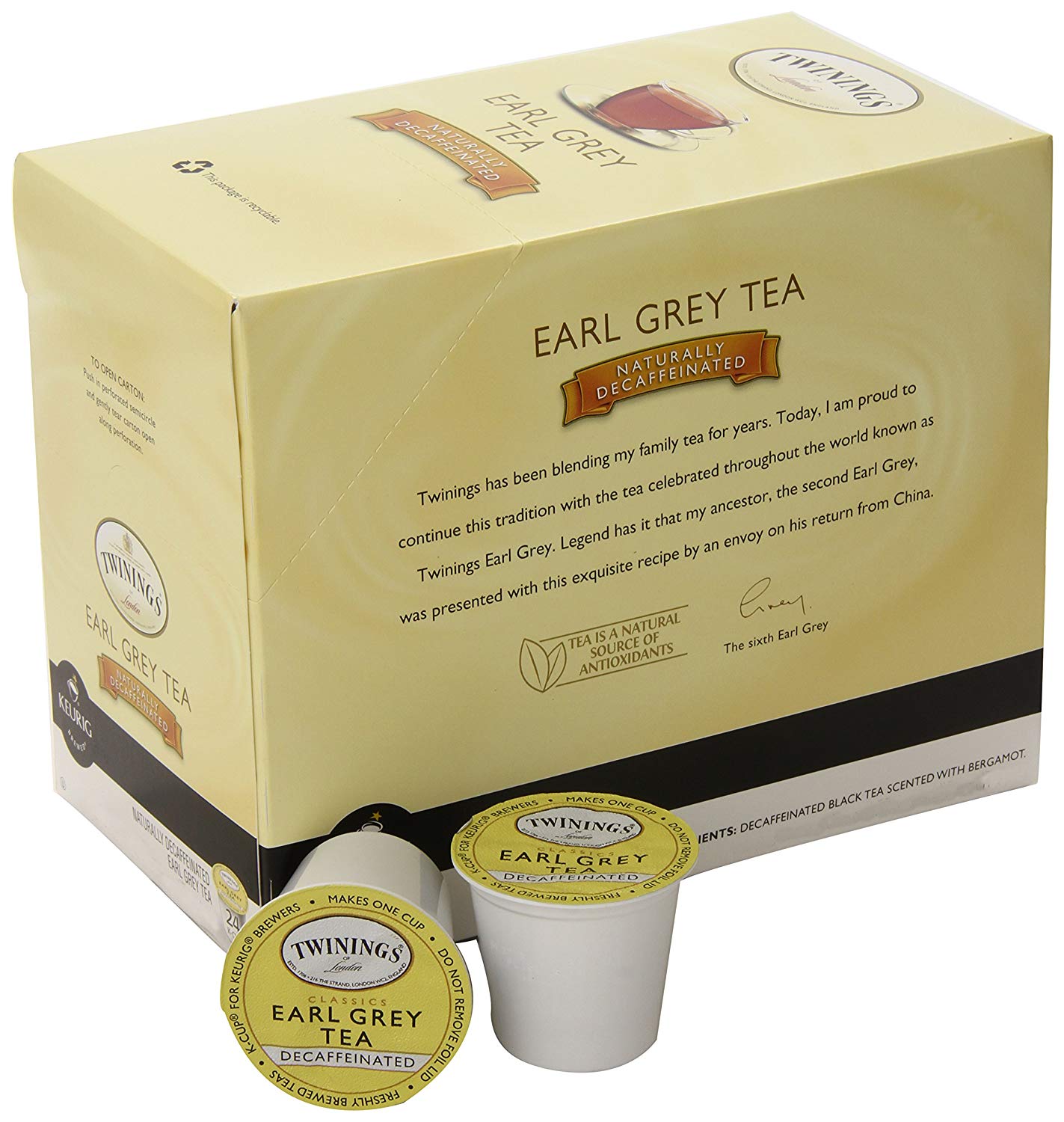 Twinings of London Earl Grey Tea KCups for Keurig, 24 Count