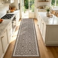 thumbnail image 3 of Vaukki 24"x120" kitchen Runner Rug, Non Slip Washable Absorbent Floor Mat, for Sink Laundry Hallway, Brown, 3 of 9